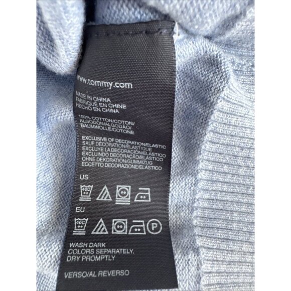 Tommy Hilfiger Mens Light Blue Cotton Blend Sleeveless V-Neck Sweater Vest L - Picture 4 of 11